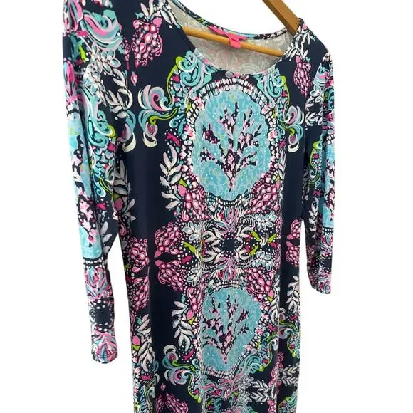Lilly Pulitzer Morgann Maxi Dress in High Tide Navy Mermaid Size Medium - Picture 10 of 10